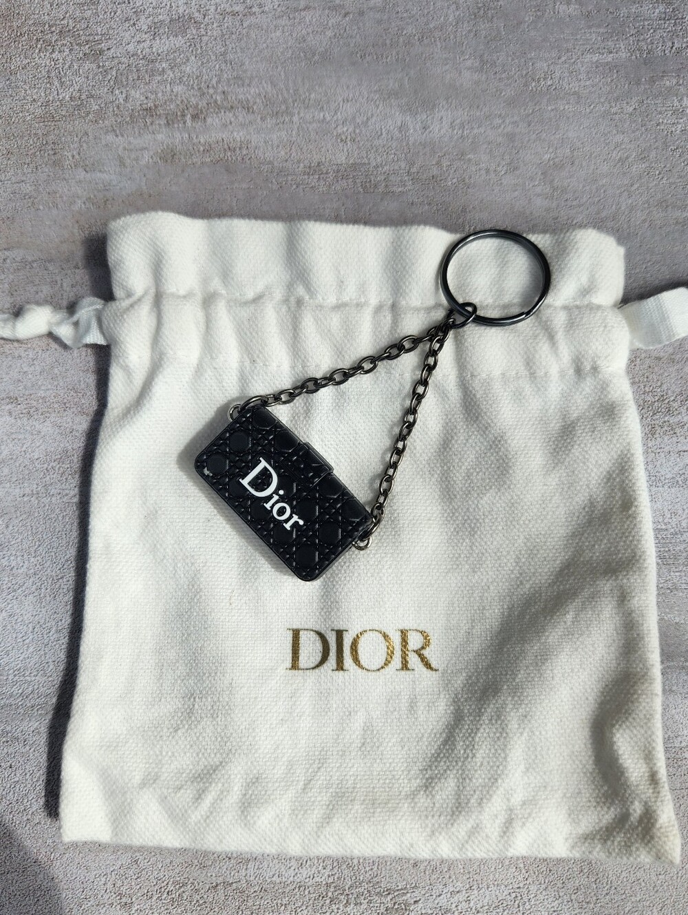 DIOR DUST BAG and FASHION KEY CHAIN BUNDLE